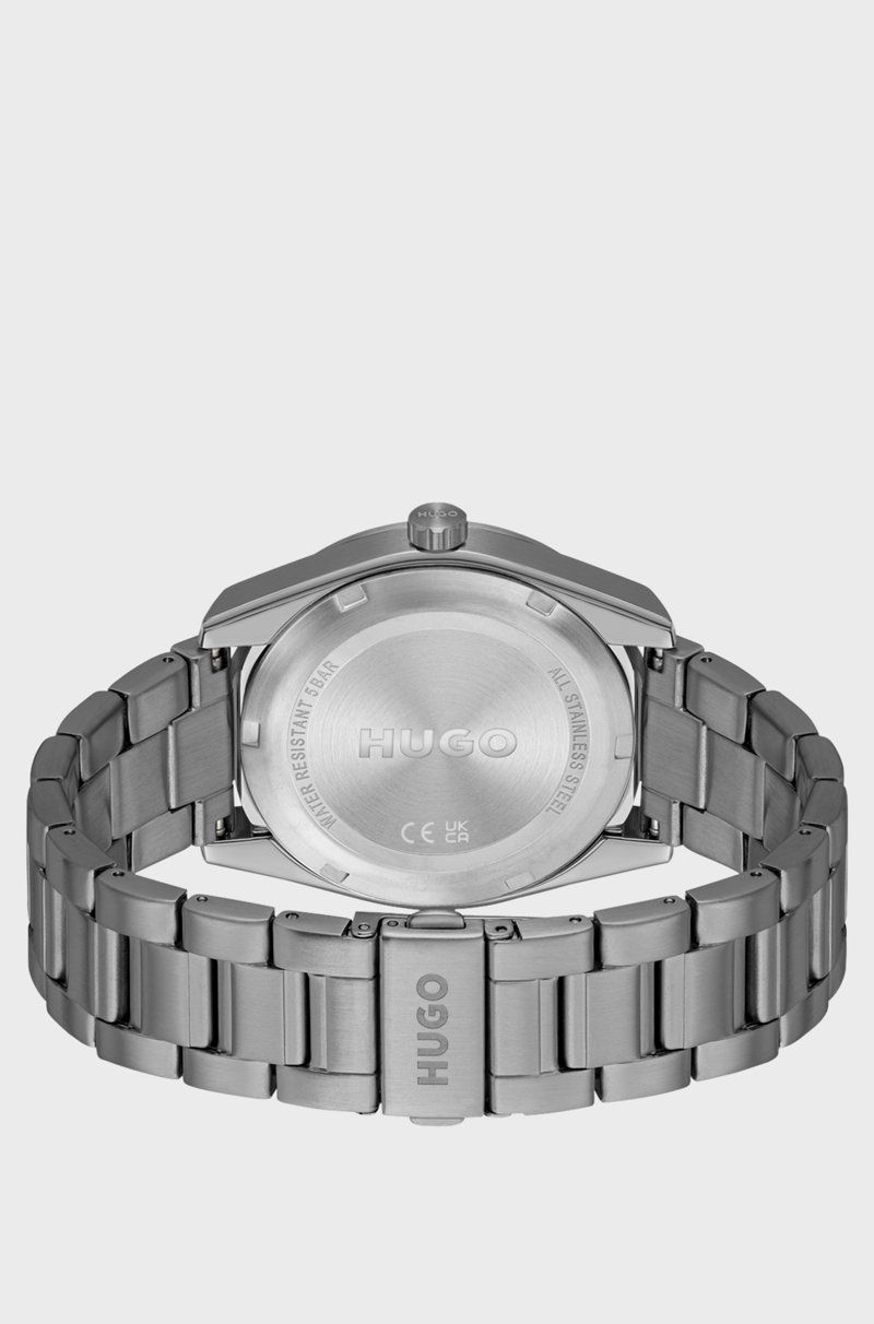 Hugo Boss Reloj Con Pulsera De Eslabones Y Esfera Gris Cepillada