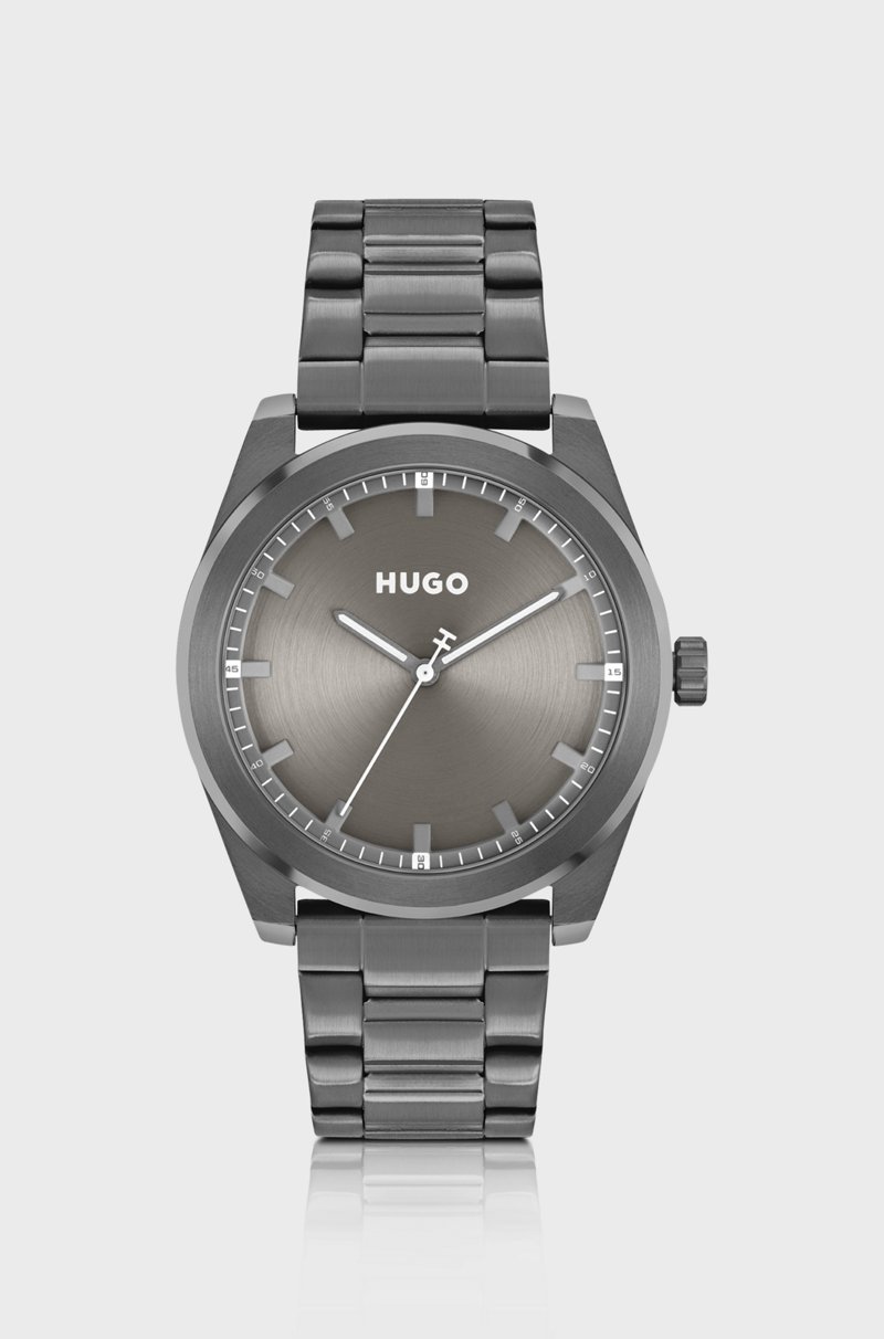 Hugo Boss Reloj con pulsera de eslabones y esfera gris cepillada