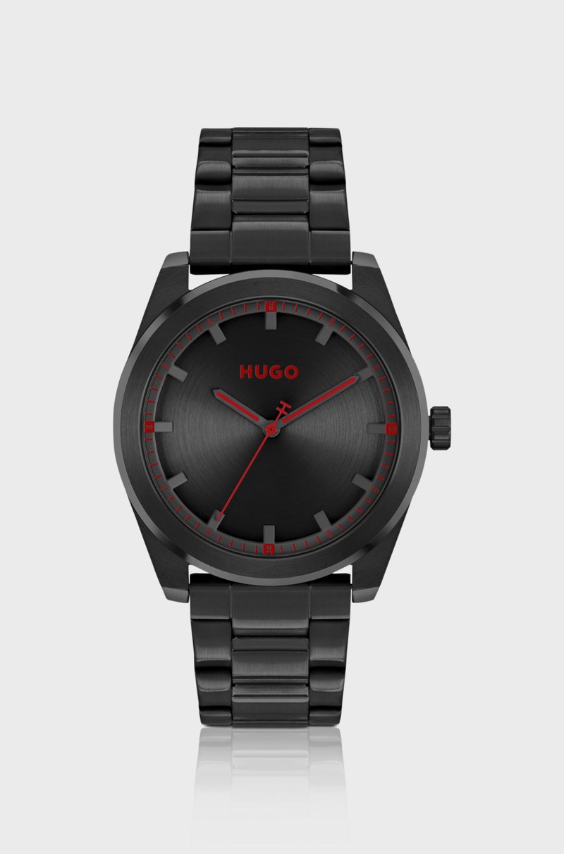 Hugo Boss Reloj con pulsera de eslabones y esfera negra cepillada
