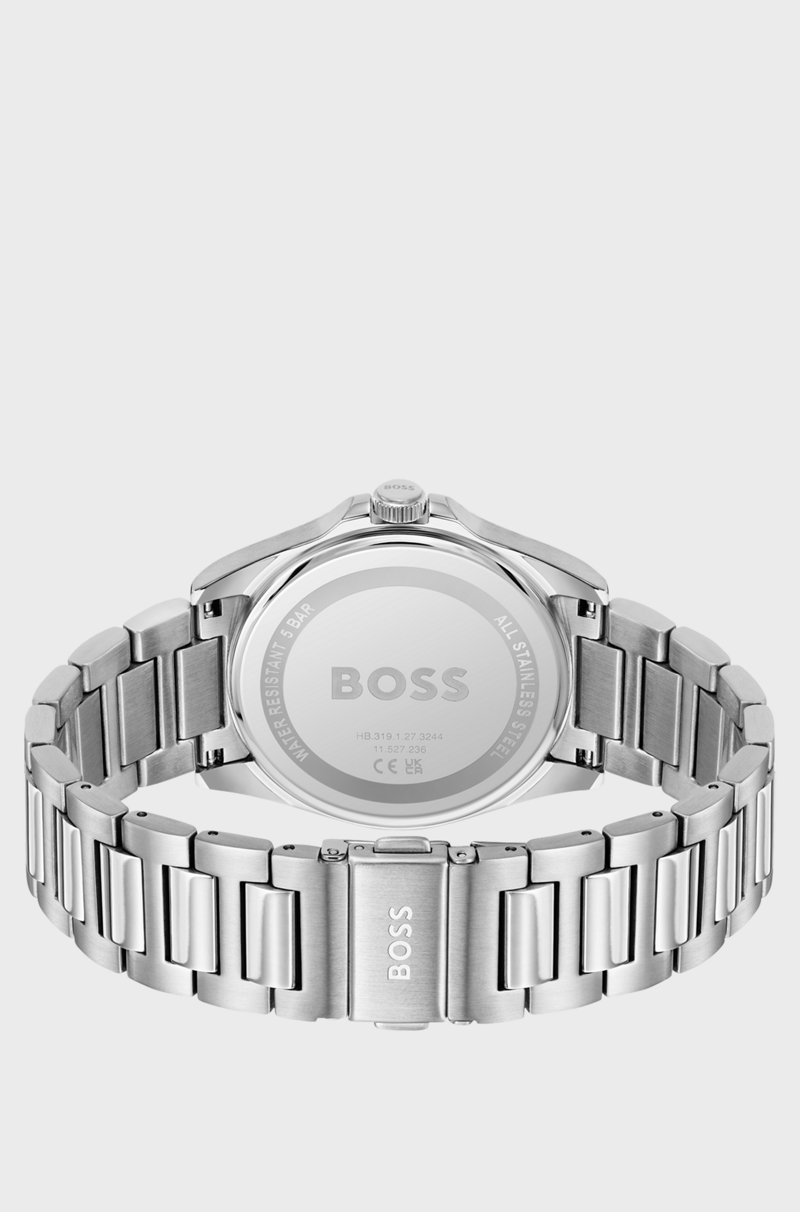 Hugo Boss Reloj De Acero Inoxidable Cepillado Y Pulido Con Esfera Ranurada