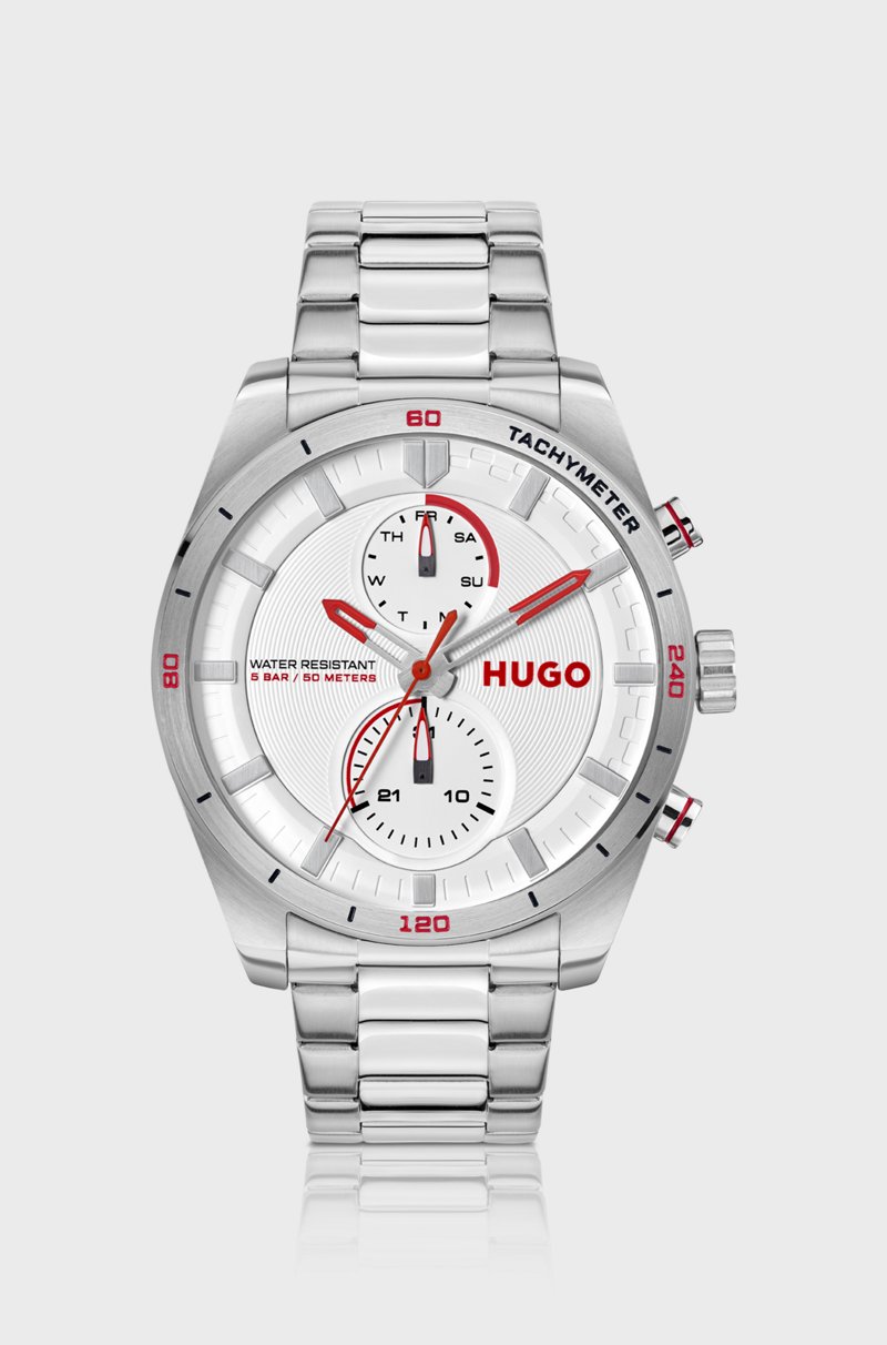 Hugo Boss Reloj de acero inoxidable con detalles inspirados en las carreras