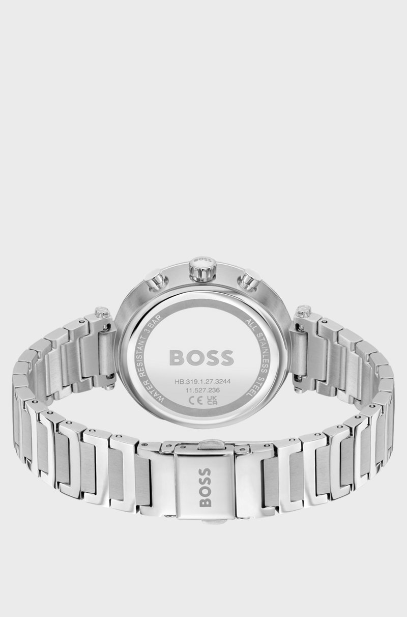 Hugo Boss Reloj De Acero Inoxidable Con Pasadores En Forma De T Y Esfera Azul Cepillada
