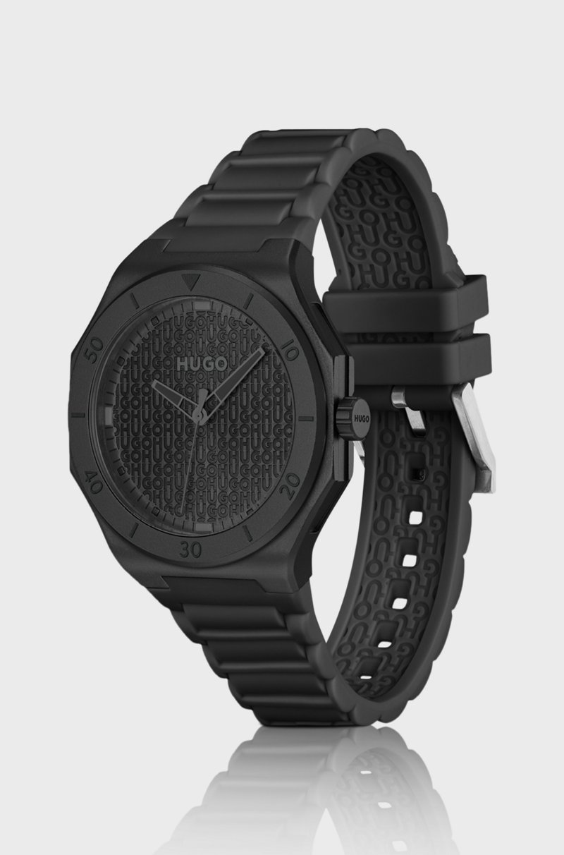 Hugo Boss Reloj De Aluminio Negro Con Esfera Con Logos En Relieve