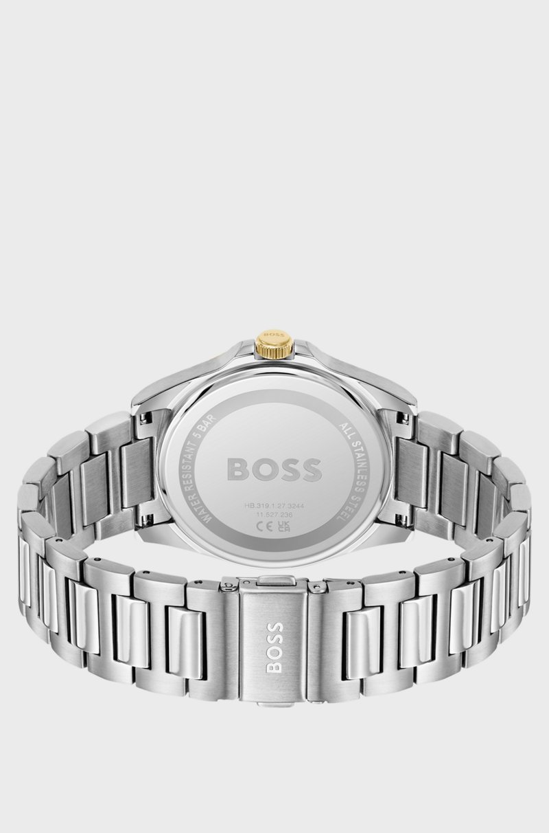 Hugo Boss Reloj De Tono Dorado Y Plateado Con Esfera Verde Ranurada