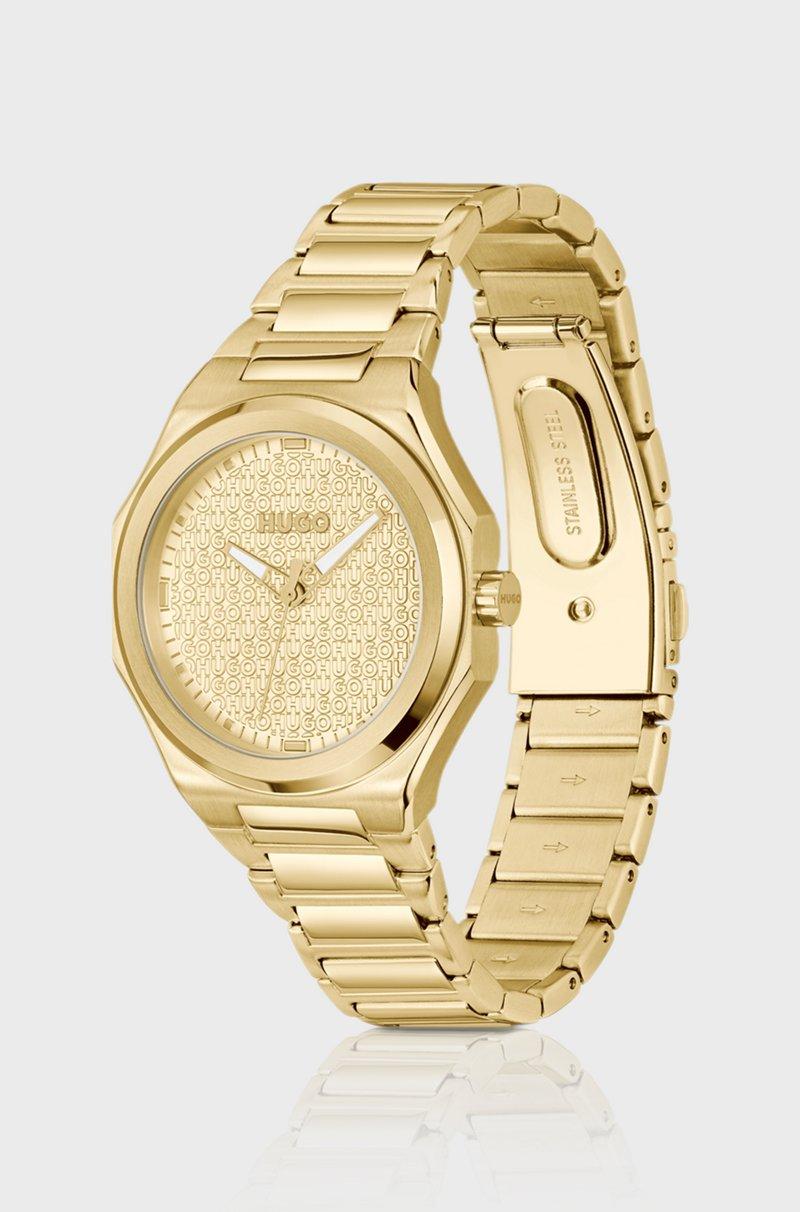 Hugo Boss Reloj Dorado Con Esfera Con Logos En Relieve