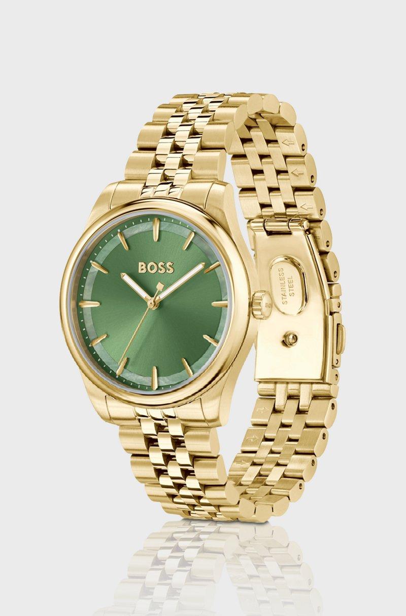 Hugo Boss Reloj Dorado Con Esfera Verde E Incrustación Nacarada