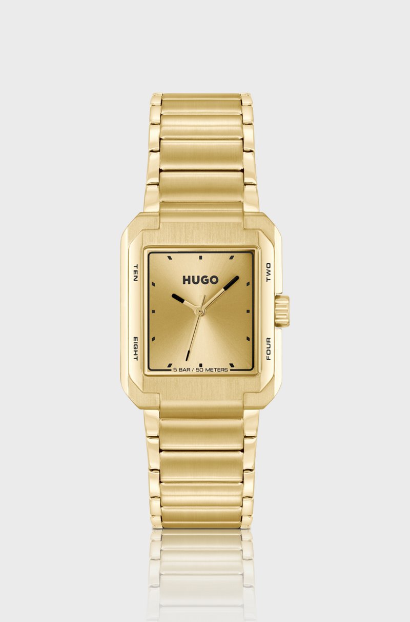 Hugo Boss Reloj en tono dorado con pulsera de eslabones