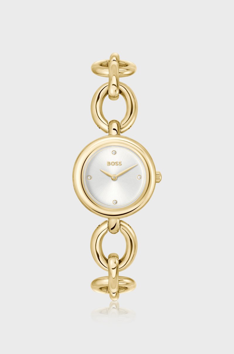 Hugo Boss Reloj en tono dorado con pulsera de eslabones