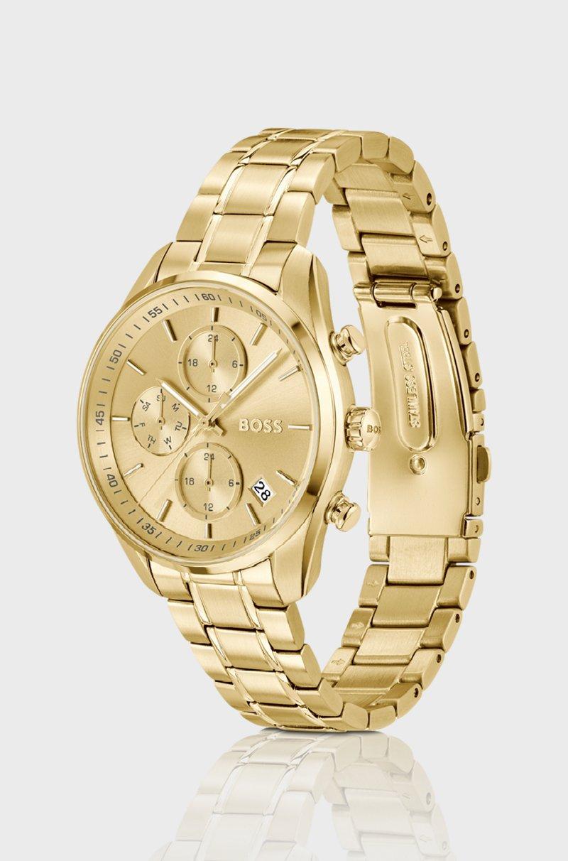 Hugo Boss Reloj Multifunción De Tono Dorado Con Caja Curva