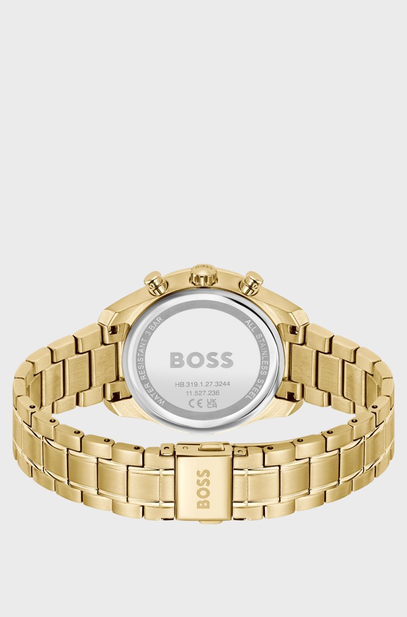 Hugo Boss Reloj Multifunción De Tono Dorado Con Caja Curva