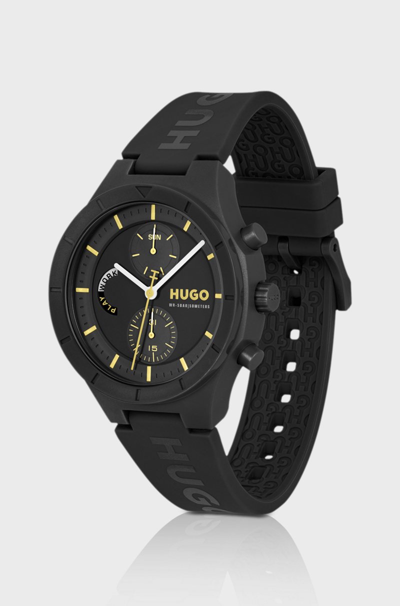 Hugo Boss Reloj Negro Con Correa De Silicona Con Logo
