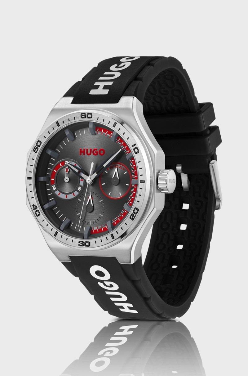 Hugo Boss Reloj Plateado Con Correa De Silicona Con Logo