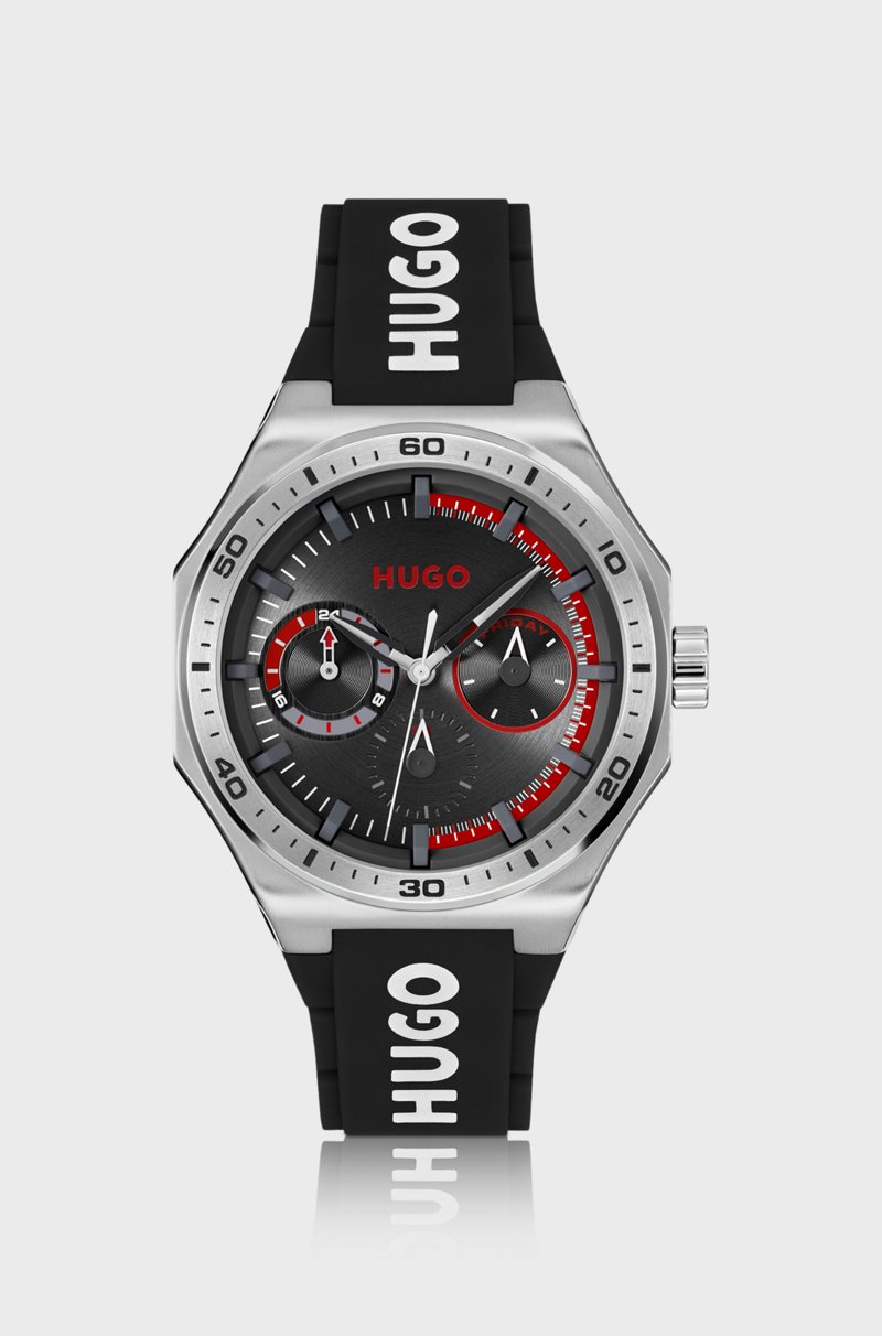 Hugo Boss Reloj Plateado Con Correa De Silicona Con Logo