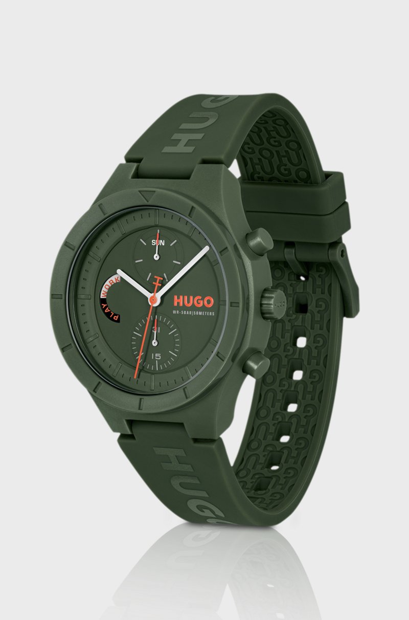 Hugo Boss Reloj Verde Con Correa De Silicona Con Logo