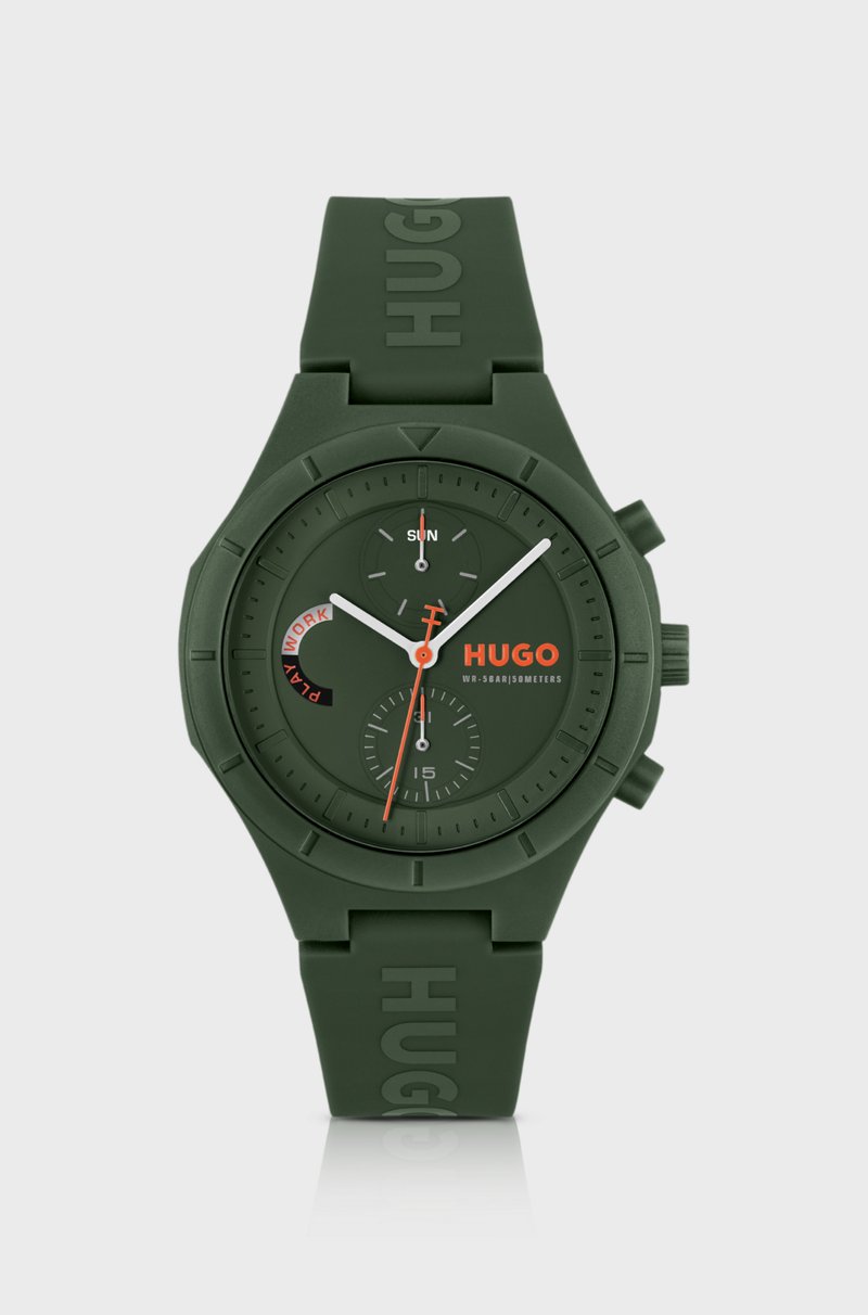 Hugo Boss Reloj Verde Con Correa De Silicona Con Logo