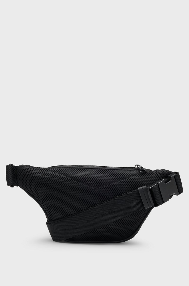 Hugo Boss Riñonera De Sarga Con Logo Apilado Metalizado