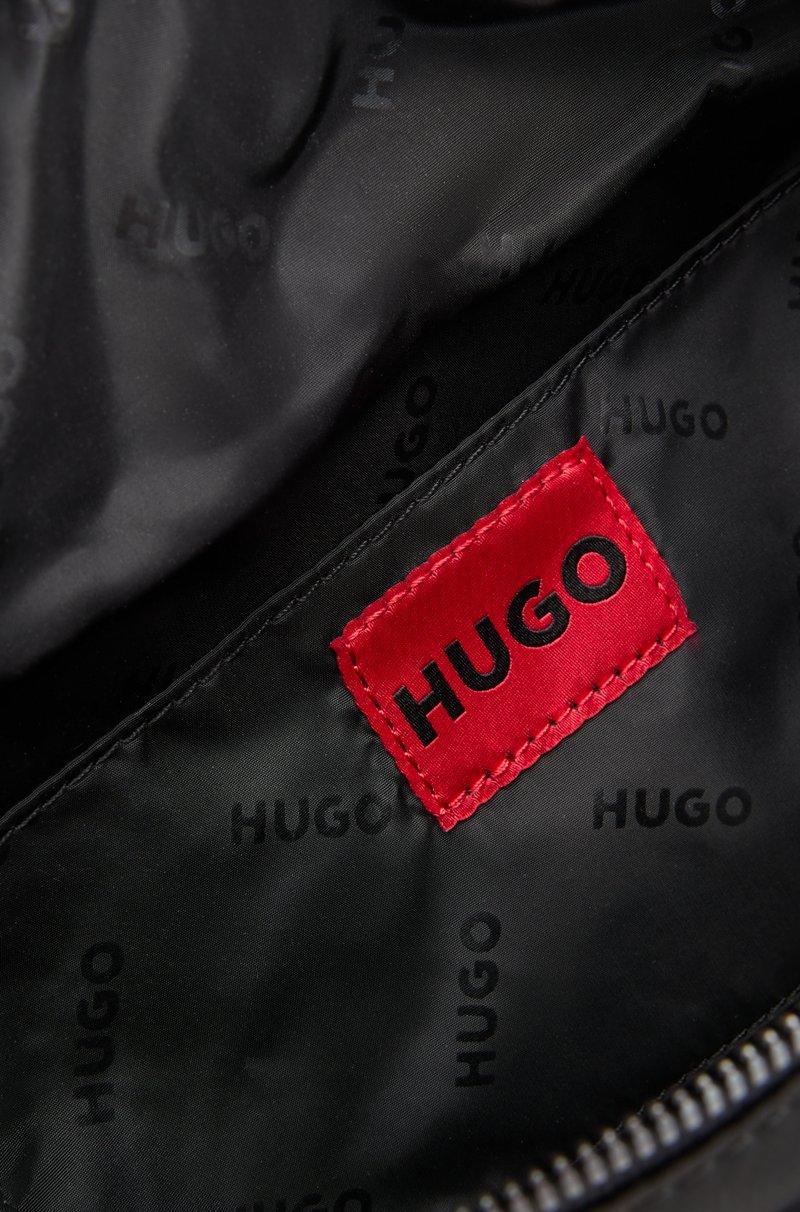 Hugo Boss Riñonera De Sarga Con Logo Apilado Metalizado