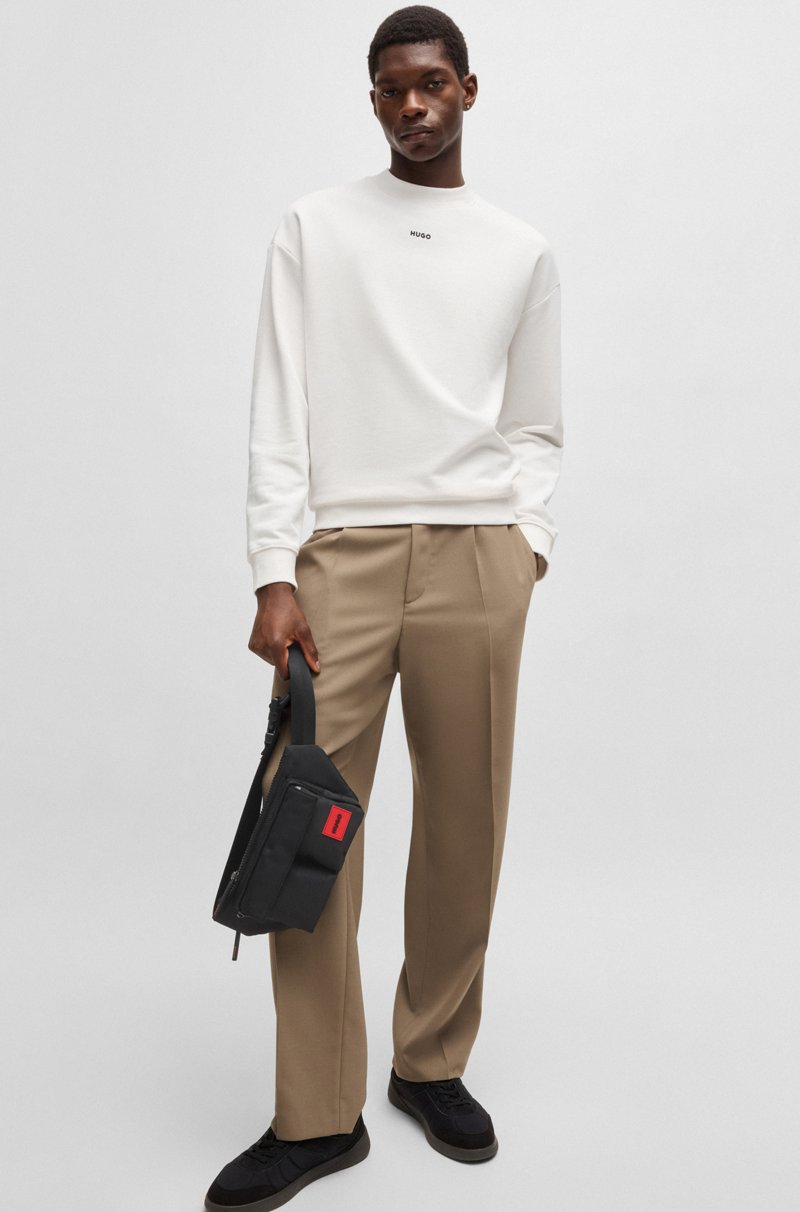 Hugo Boss Riñonera De Sarga Mate Con Bolsillos Con Solapa