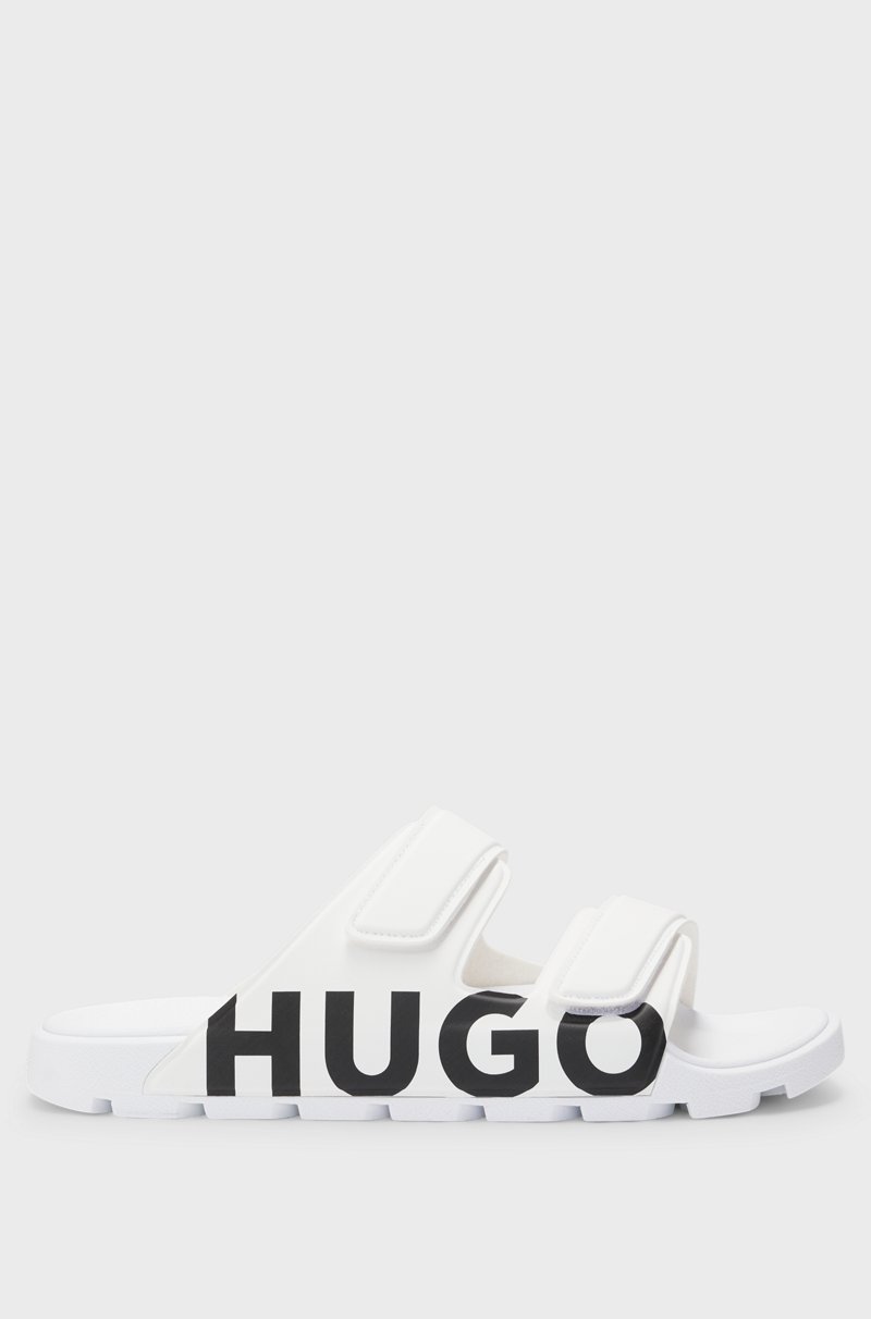 Hugo Boss Sandalias Con Logo Y Dos Tiras De Cierre Por Contacto