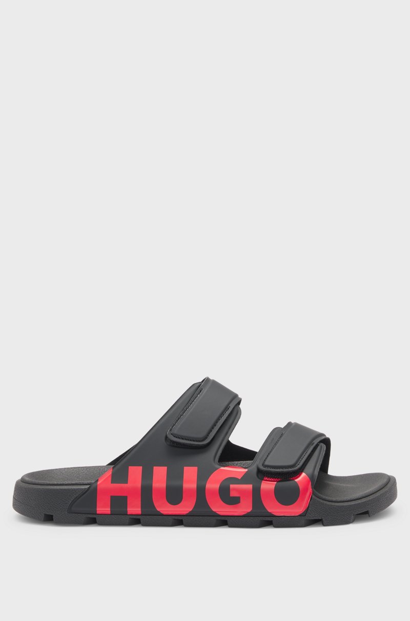 Hugo Boss Sandalias Con Logo Y Dos Tiras De Cierre Por Contacto
