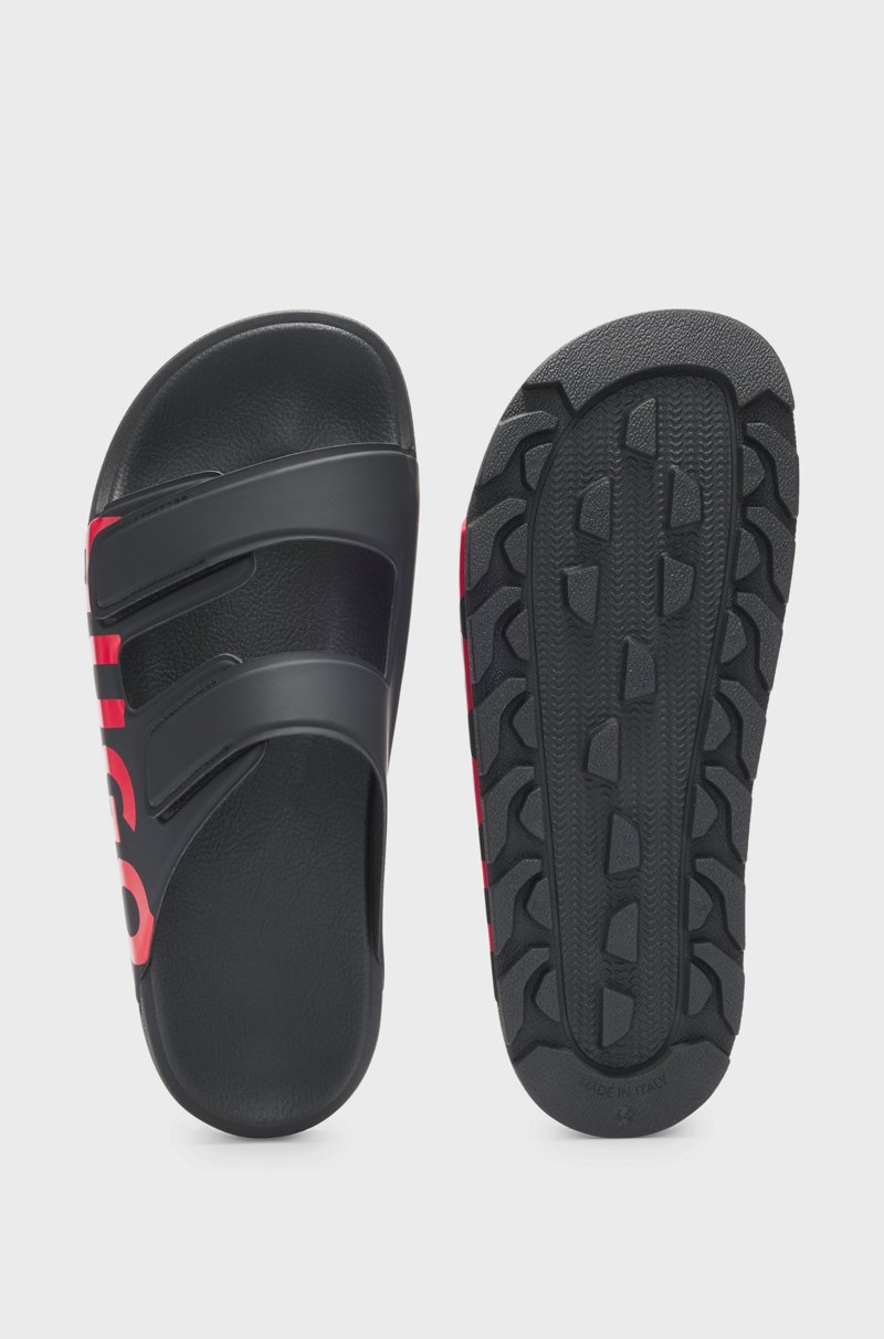 Hugo Boss Sandalias Con Logo Y Dos Tiras De Cierre Por Contacto