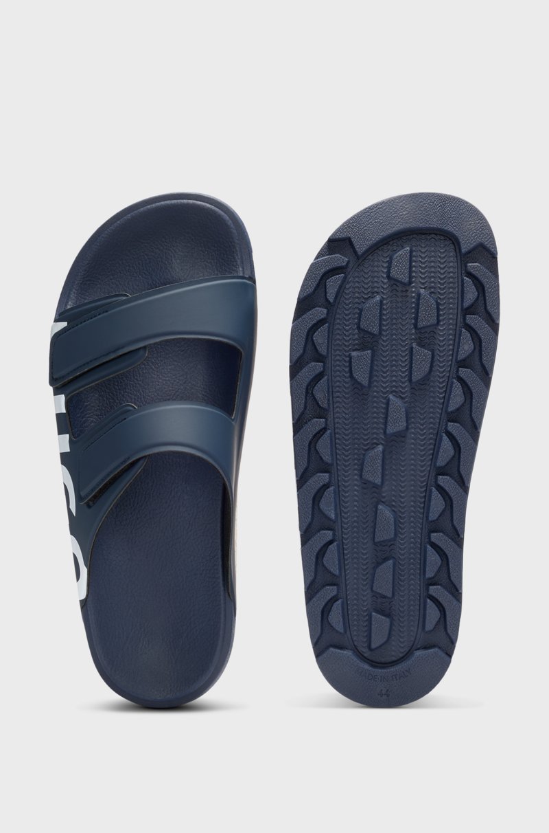 Hugo Boss Sandalias Con Logo Y Dos Tiras De Cierre Por Contacto