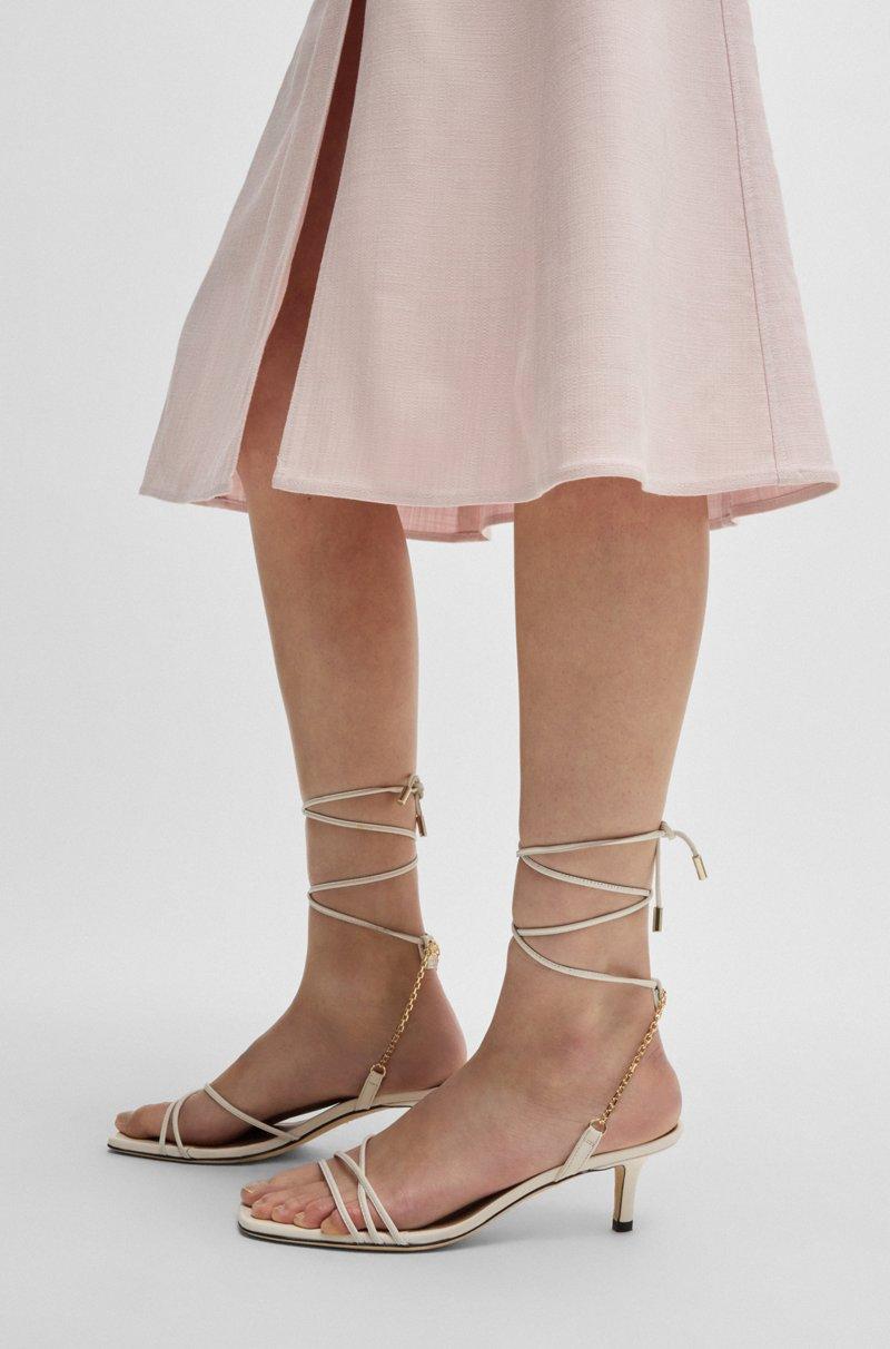 Hugo Boss Sandalias De Piel Con Cadena En Tono Dorado