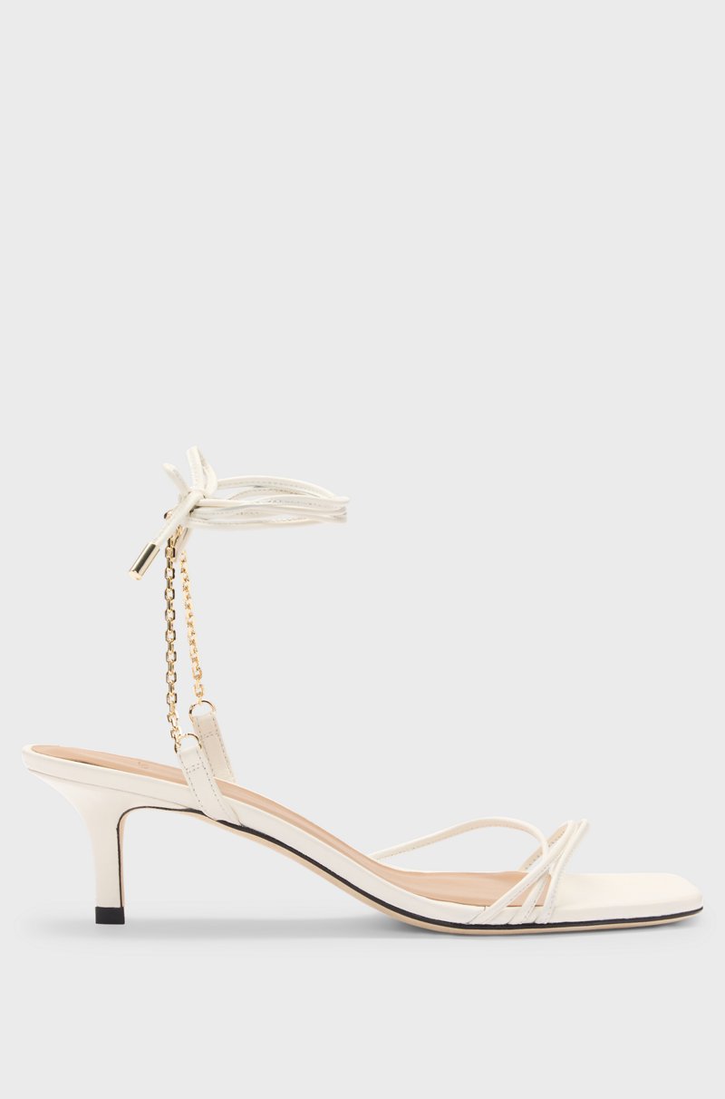 Hugo Boss Sandalias De Piel Con Cadena En Tono Dorado