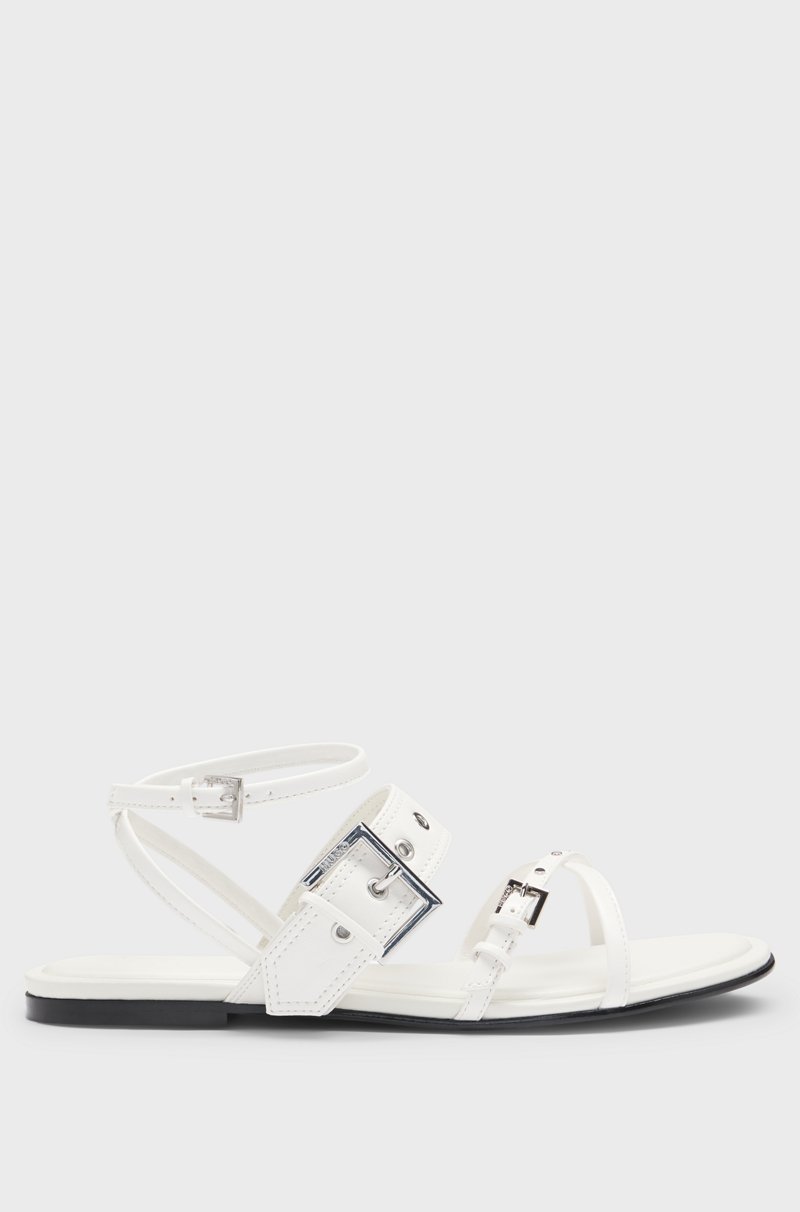 Hugo Boss Sandalias De Piel Con Remaches Y Ojales Metalizados