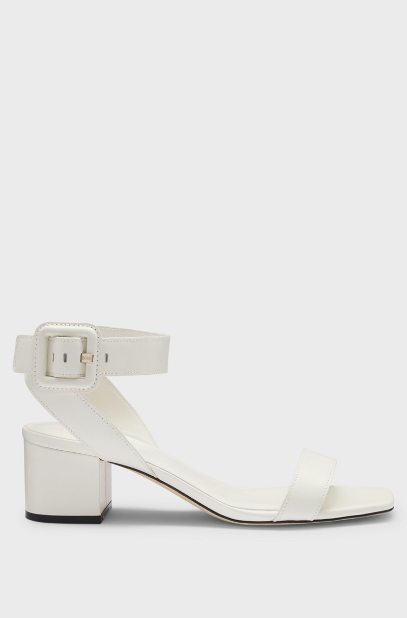 Hugo Boss Sandalias De Piel Con Tira En El Tobillo Con Hebilla