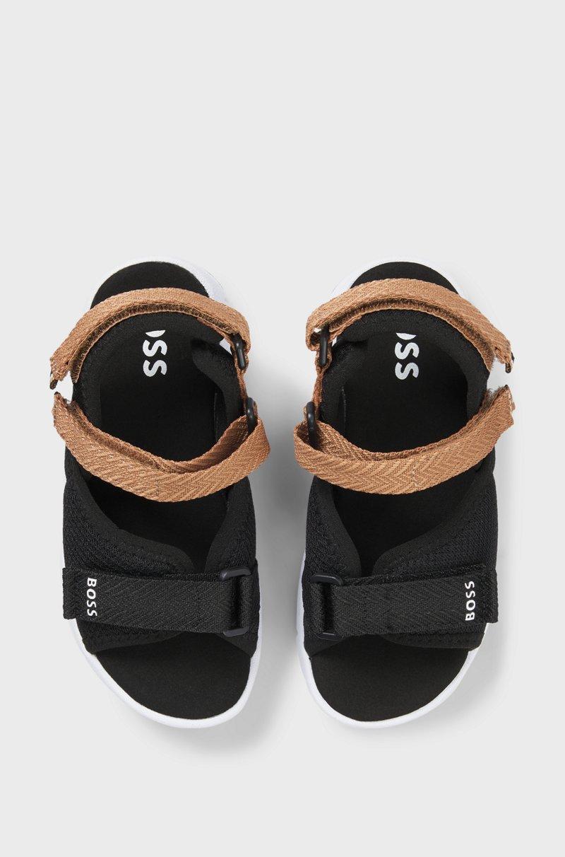 Hugo Boss Sandalias Para Niños Con Tiras Con Cierre Por Contacto Con Detalles De La Marca