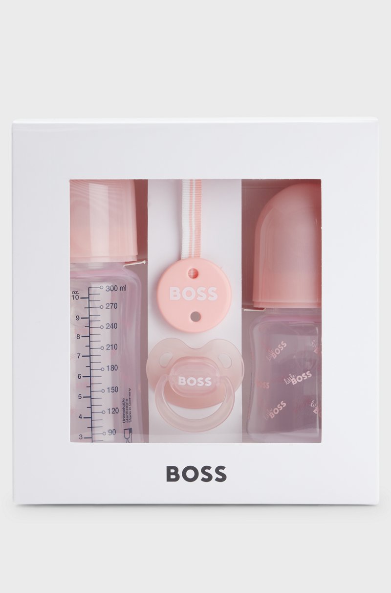 Hugo Boss Set de biberones chupete y clip en caja de regalo