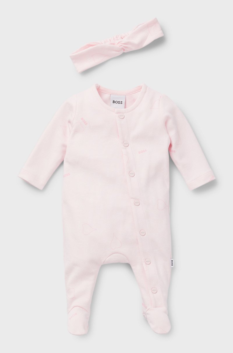 Hugo Boss Set de pijama y diadema en caja de regalo para bebé