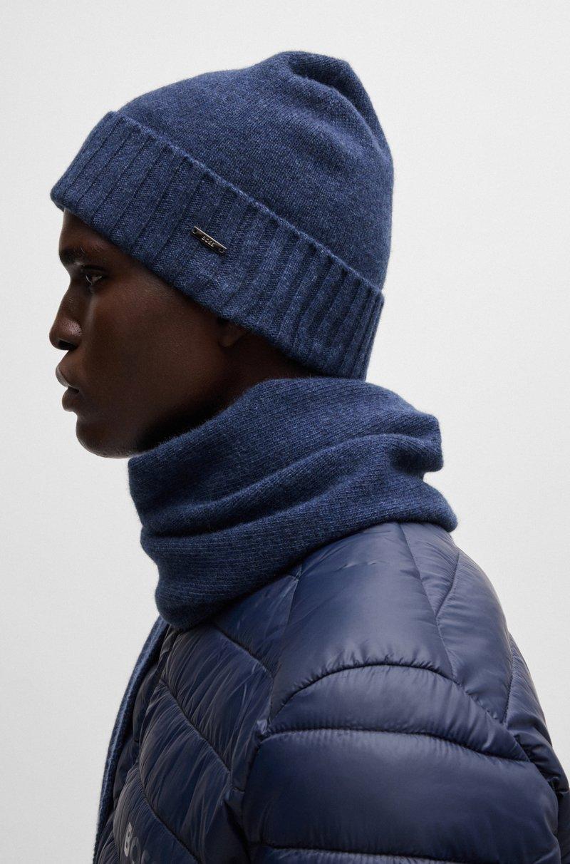 Hugo Boss Set De Regalo De Bufanda Y Gorro De Punto En Mezcla De Lana