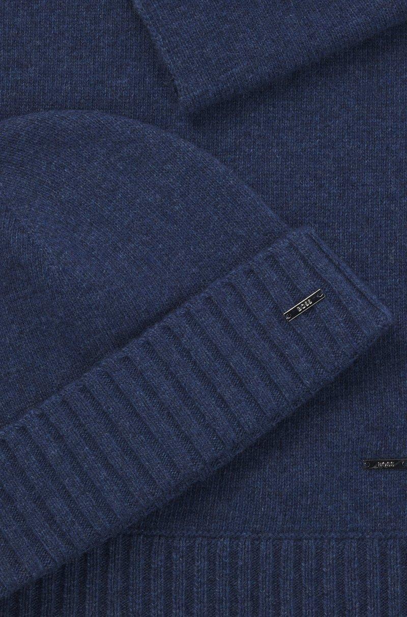 Hugo Boss Set De Regalo De Bufanda Y Gorro De Punto En Mezcla De Lana