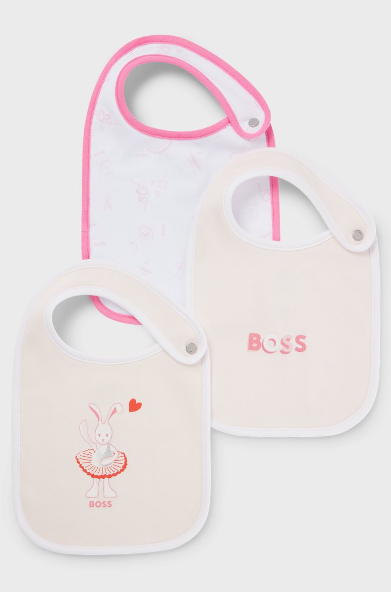 Hugo Boss Set de tres baberos para bebé con logos en caja de regalo