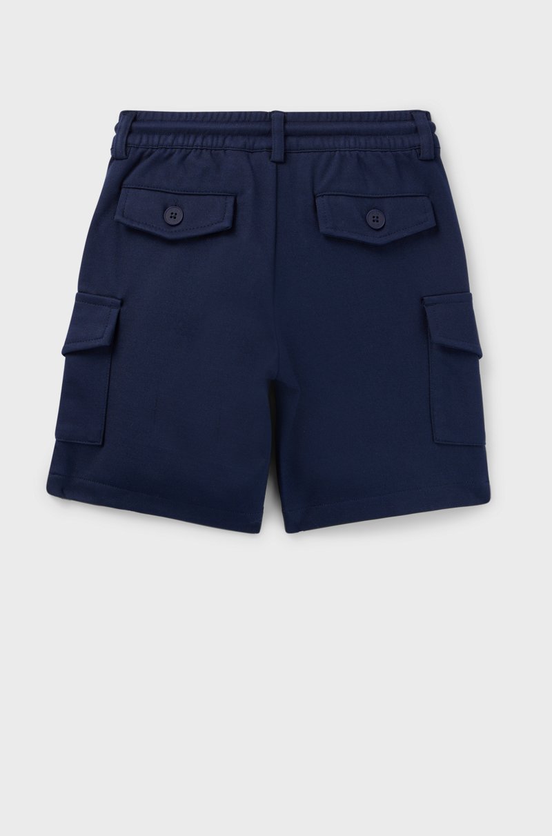 Hugo Boss Shorts Cargo Para Niños En Tejido Elástico Con Cintura Con Cordón