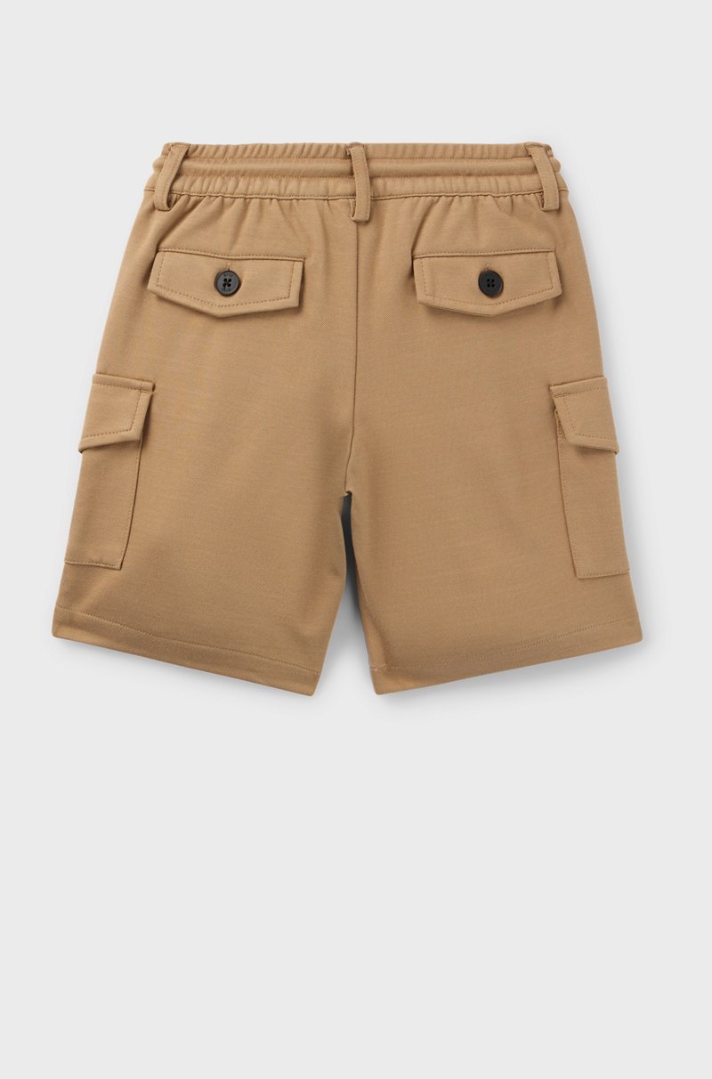 Hugo Boss Shorts Cargo Para Niños En Tejido Elástico Con Cintura Con Cordón