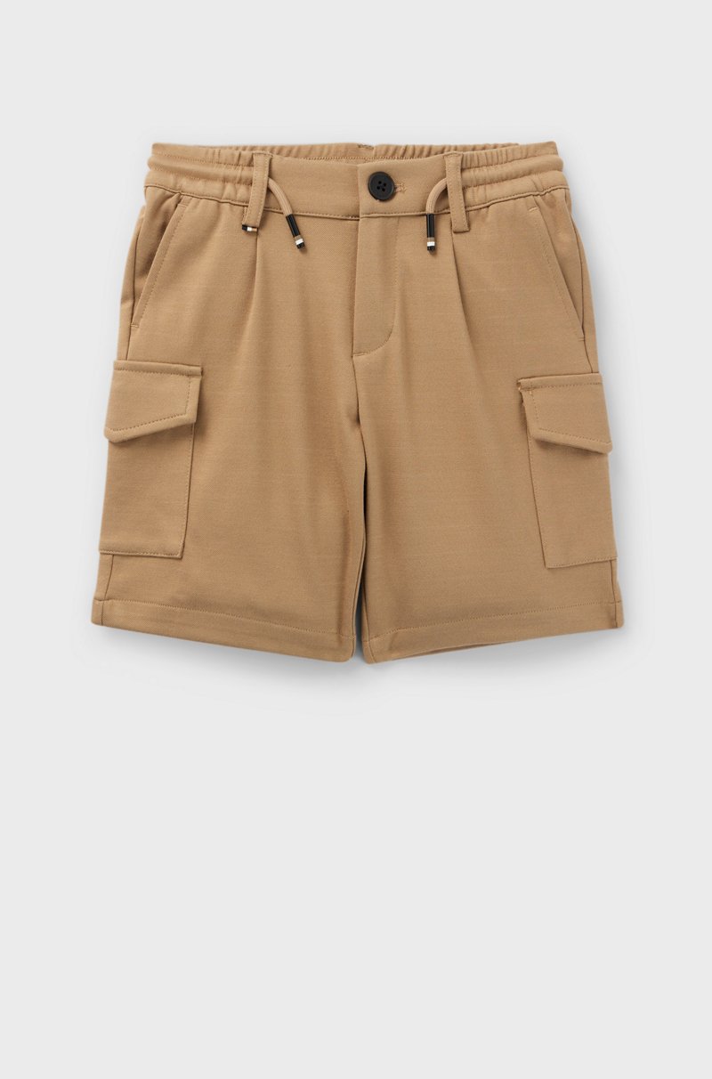Hugo Boss Shorts cargo para niños en tejido elástico con cintura con cordón