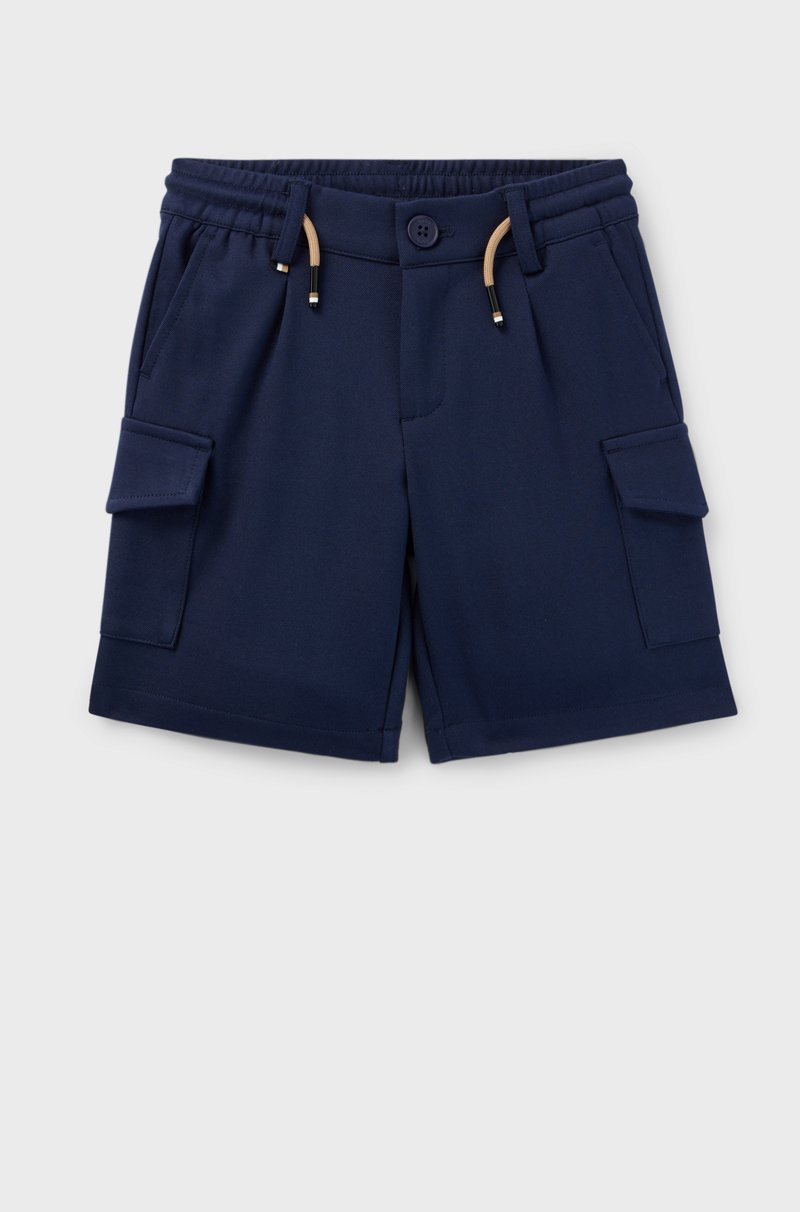 Hugo Boss Shorts cargo para niños en tejido elástico con cintura con cordón