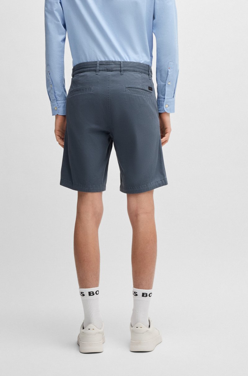 Hugo Boss Shorts Chinos Slim Fit De Sarga De Algodón Elástico