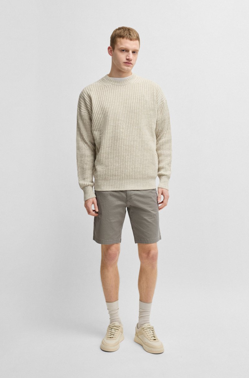 Hugo Boss Shorts Chinos Slim Fit De Sarga De Algodón Elástico