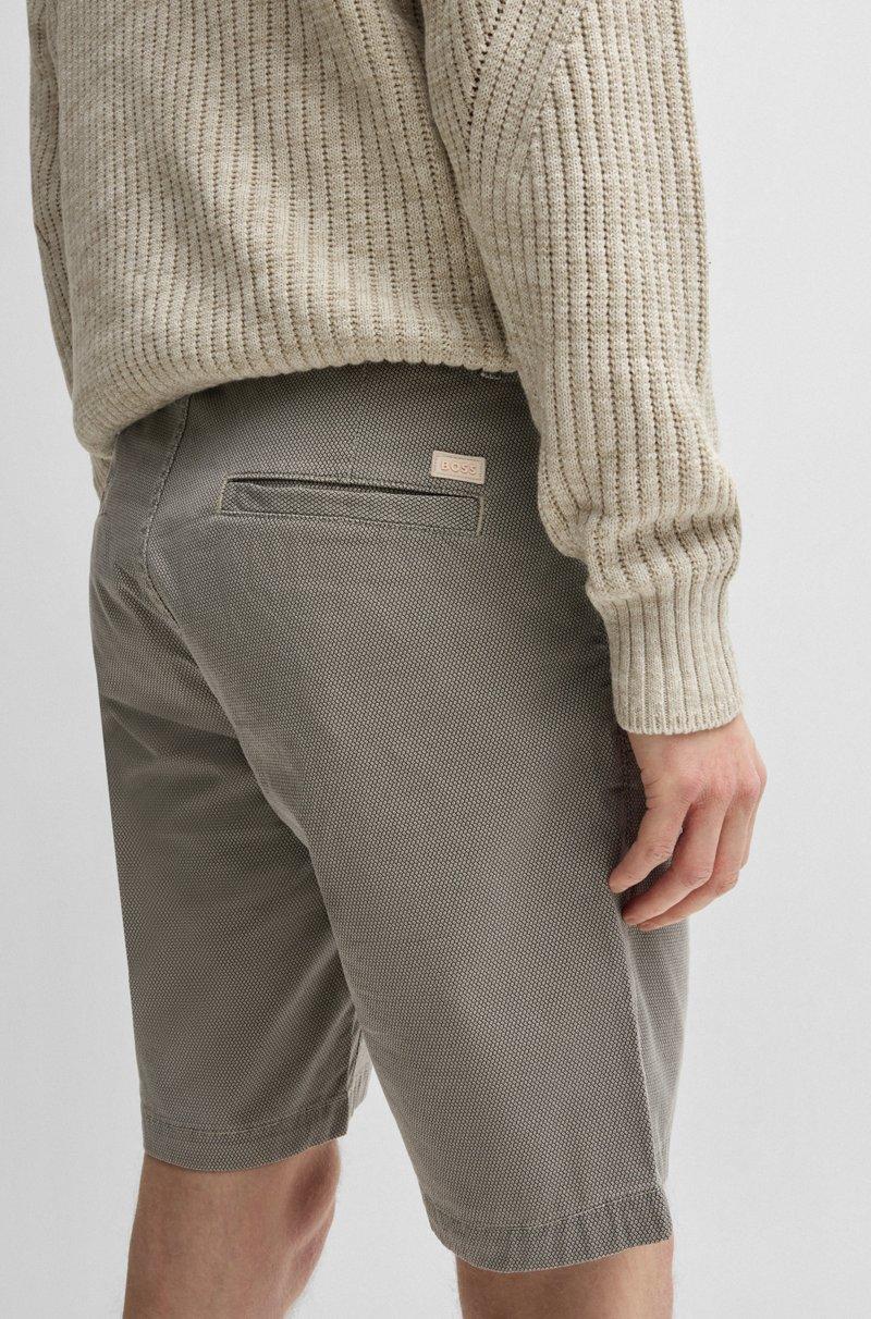 Hugo Boss Shorts Chinos Slim Fit De Sarga De Algodón Elástico
