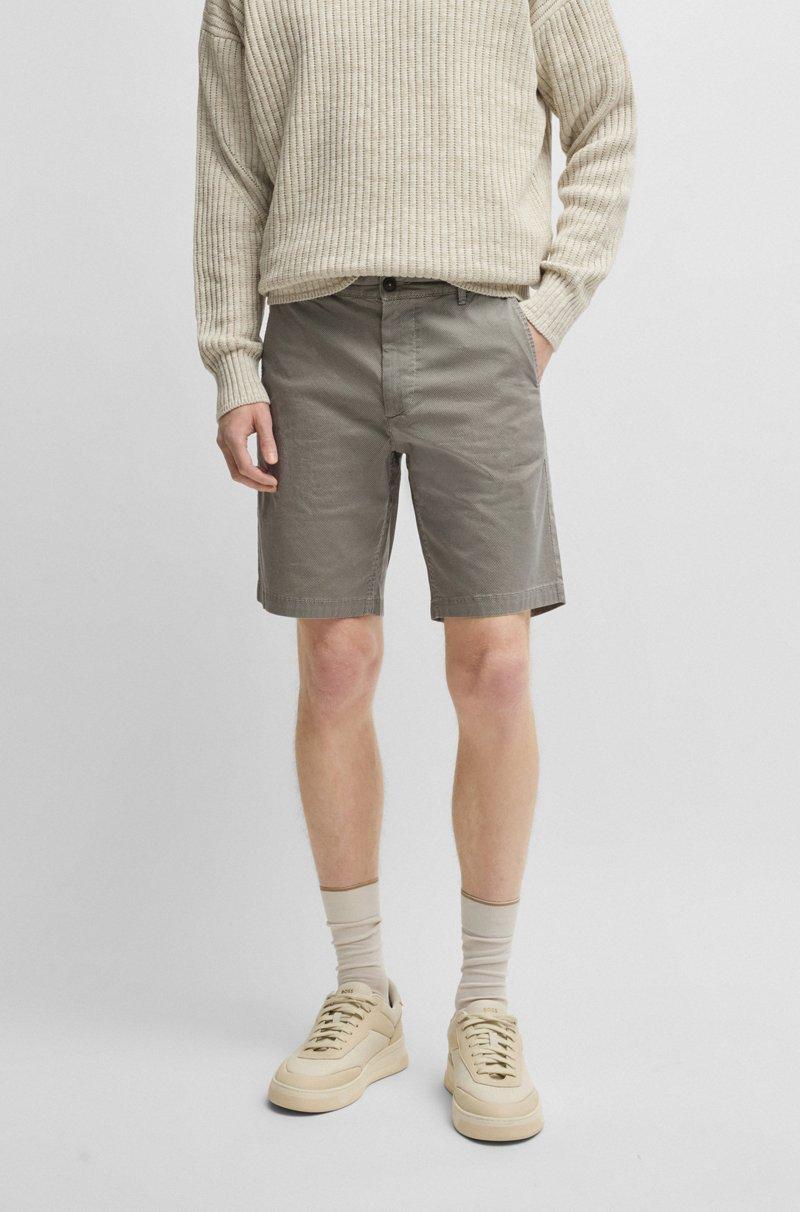 Hugo Boss Shorts chinos slim fit de sarga de algodón elástico