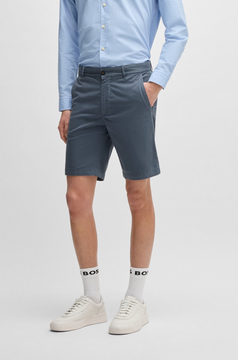 Hugo Boss Shorts chinos slim fit de sarga de algodón elástico