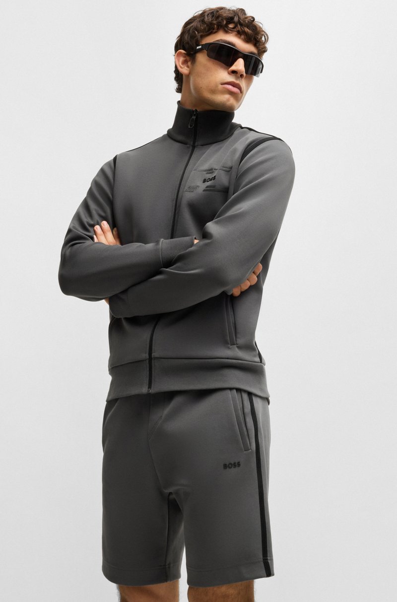 Hugo Boss Shorts Con Cordón Y Detalles De Cinta Y Logo