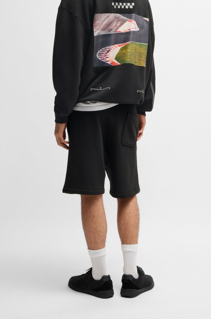Hugo Boss Shorts De Algodón Con Estampado De Carreras