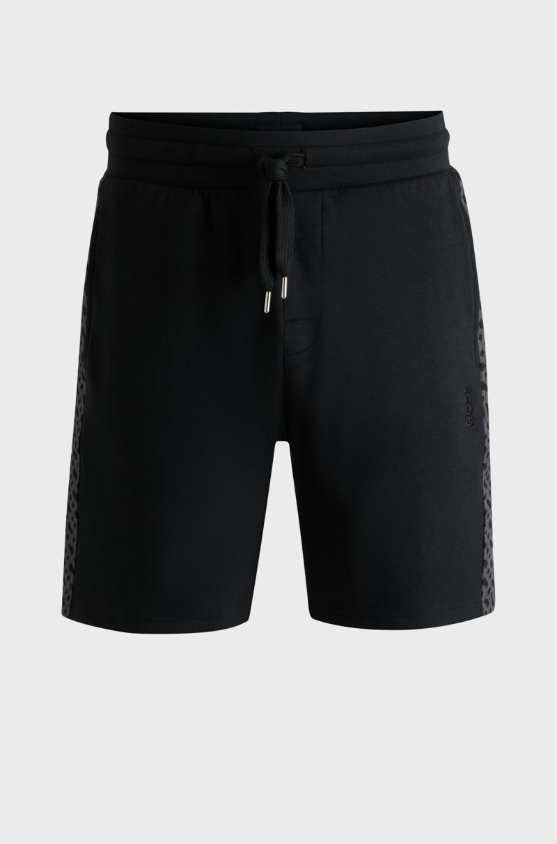 Hugo Boss Shorts de algodón con paneles estampados con monogramas