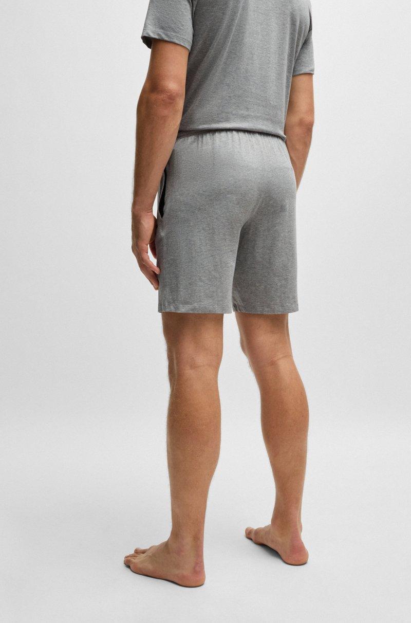 Hugo Boss Shorts De Algodón Elástico Con Logo Bordado