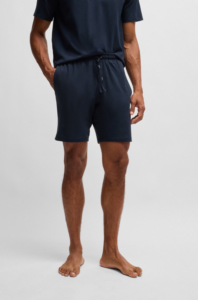 Hugo Boss Shorts de algodón elástico con logo bordado
